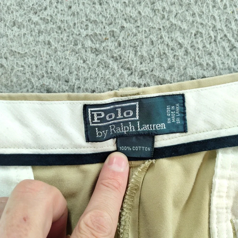 Polo Ralph Lauren Shorts Mens 34 Beige 9 Inch Classic Chino Cotton Casual